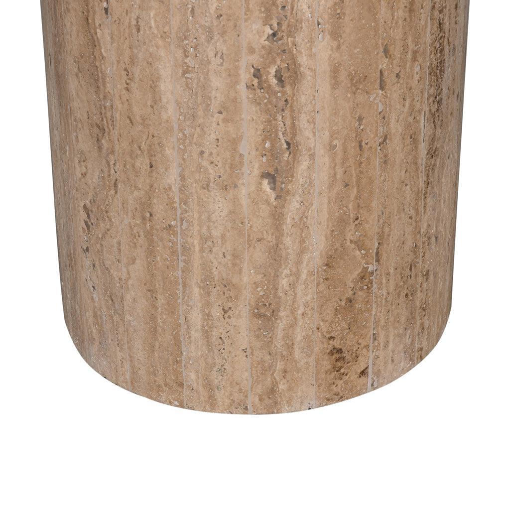CST8712-RB 50cm Travertine Top Side Table - Natural - Furniture Castle