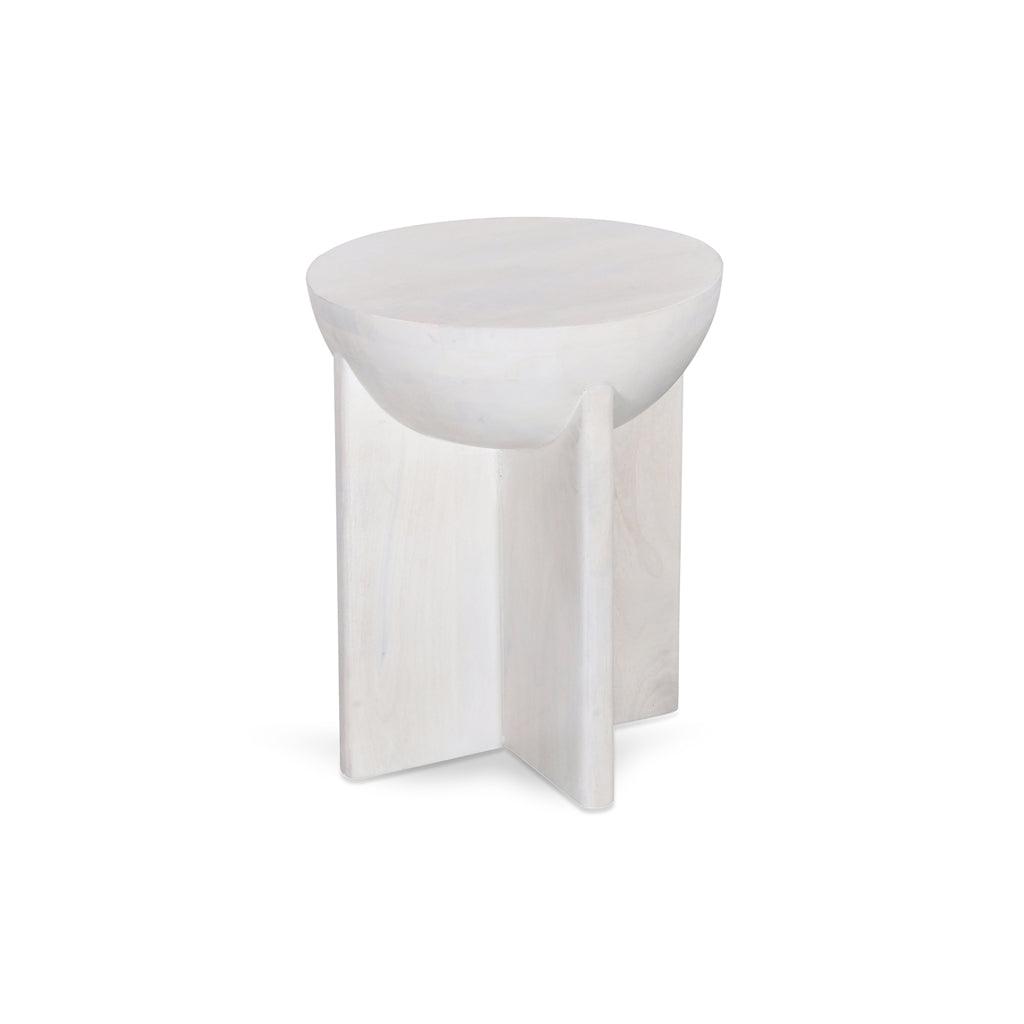CST8725-RB 40cm Round Side Table - Cafe White - Furniture Castle