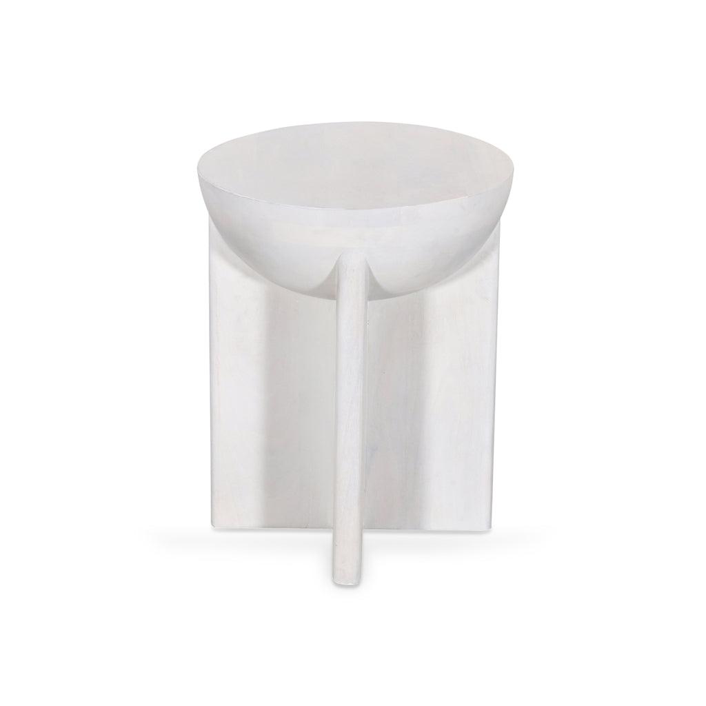 CST8725-RB 40cm Round Side Table - Cafe White - Furniture Castle