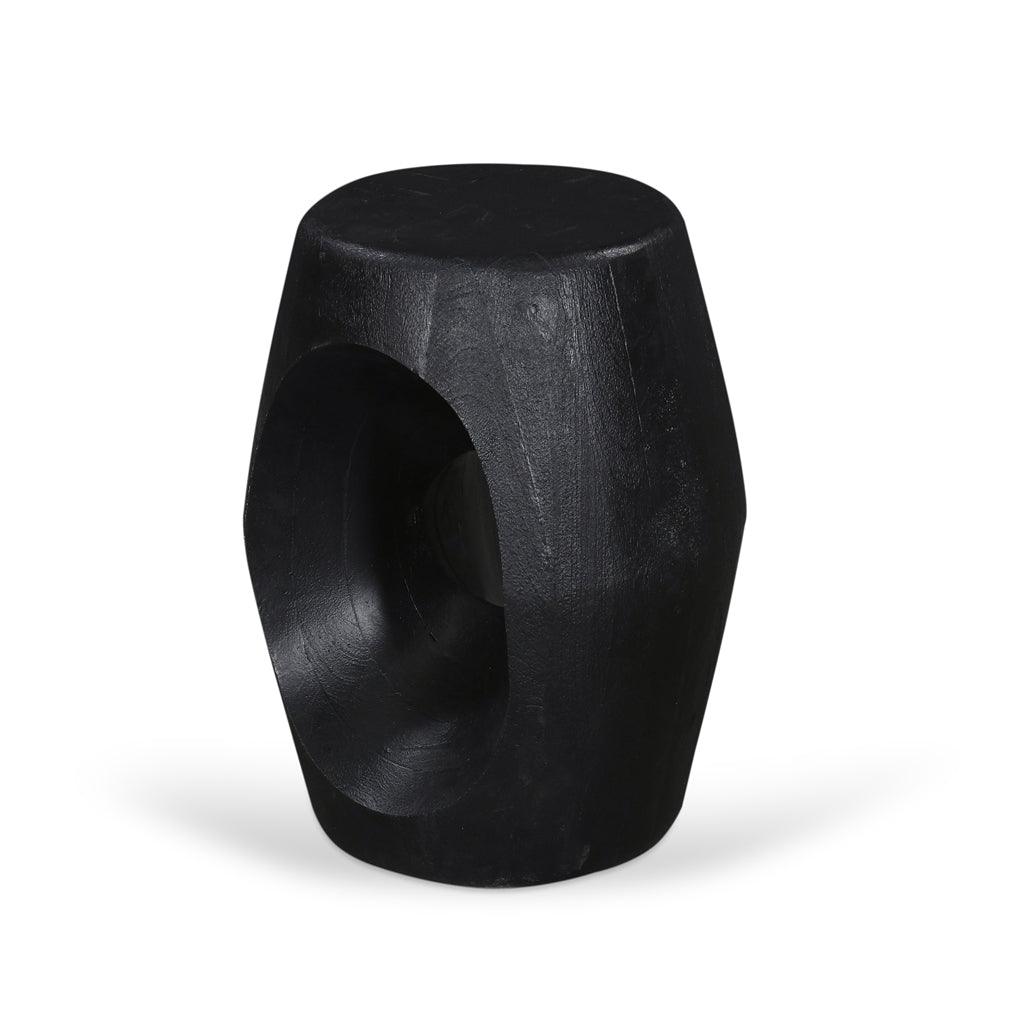 CST8730-RB 40cm Round Side Table - Full Black - Furniture Castle