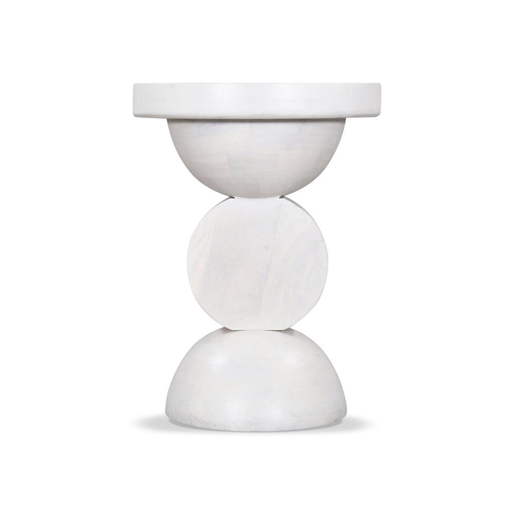 CST8731-RB 38cm Round Side Table - Cafe White - Furniture Castle