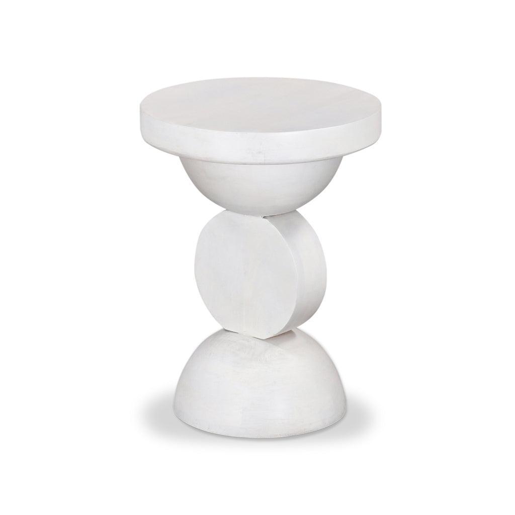 CST8731-RB 38cm Round Side Table - Cafe White - Furniture Castle