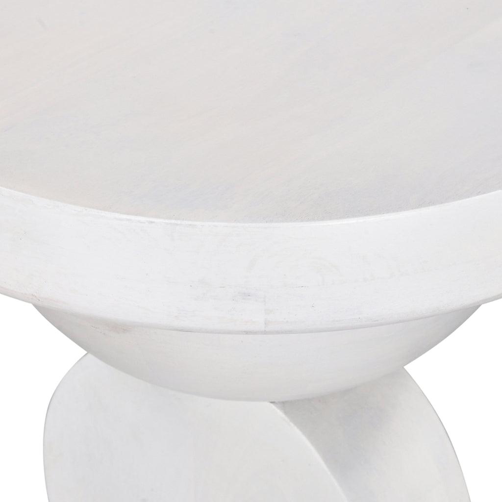 CST8731-RB 38cm Round Side Table - Cafe White - Furniture Castle