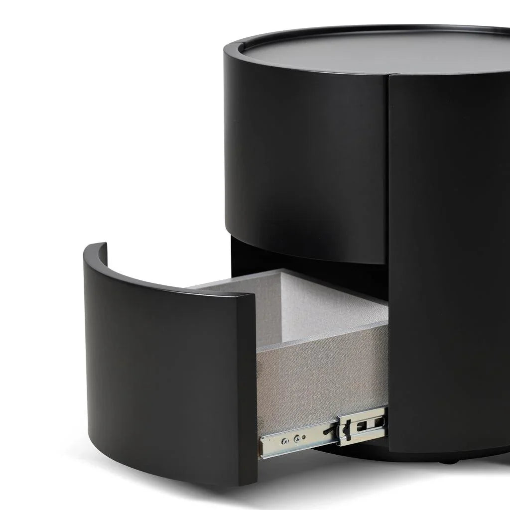 CST8850-IG Bedside Table - Full Matte Black - Furniture Castle