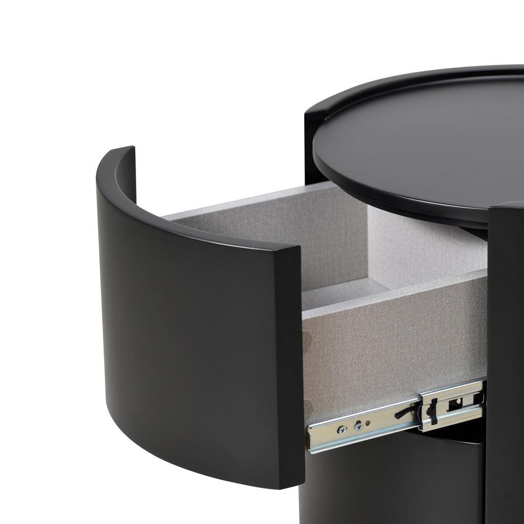 CST8850-IG Bedside Table - Full Matte Black - Furniture Castle