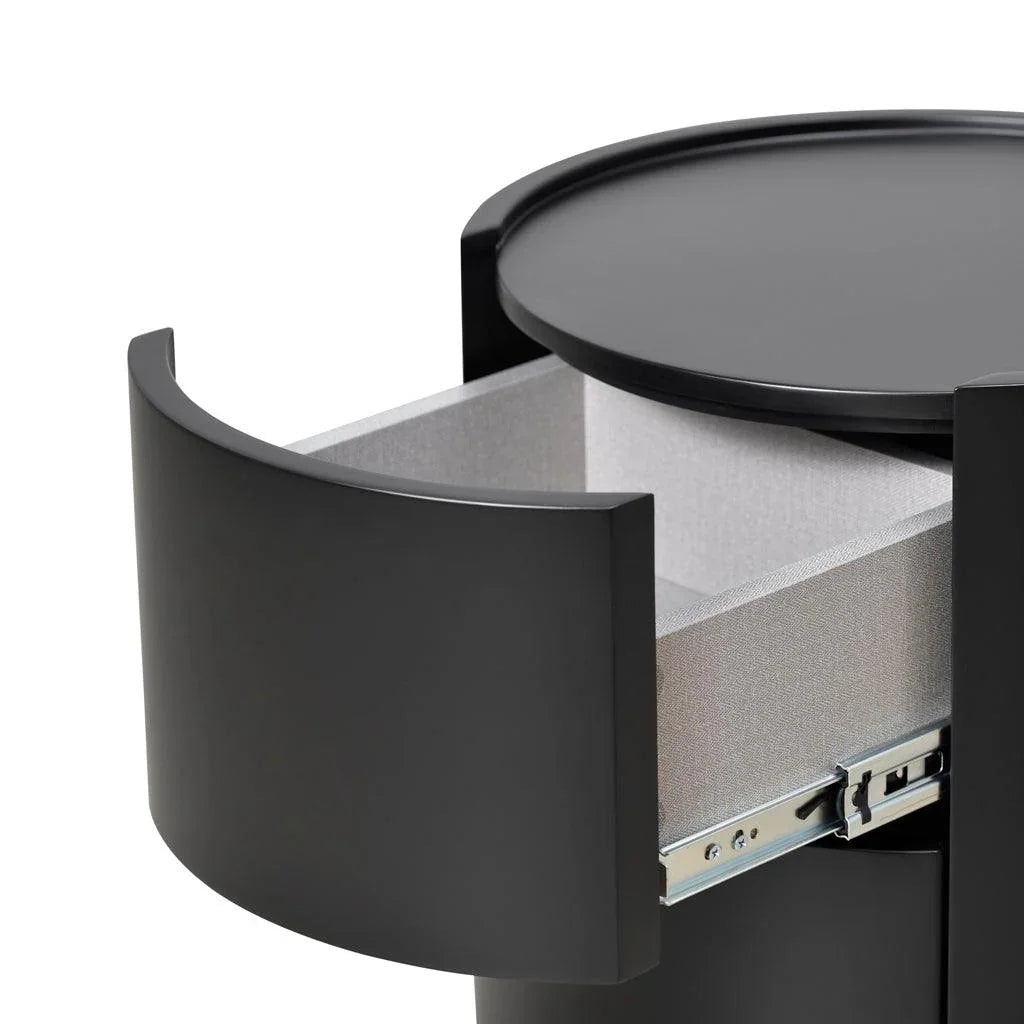 CST8850-IG Bedside Table - Full Matte Black - Furniture Castle