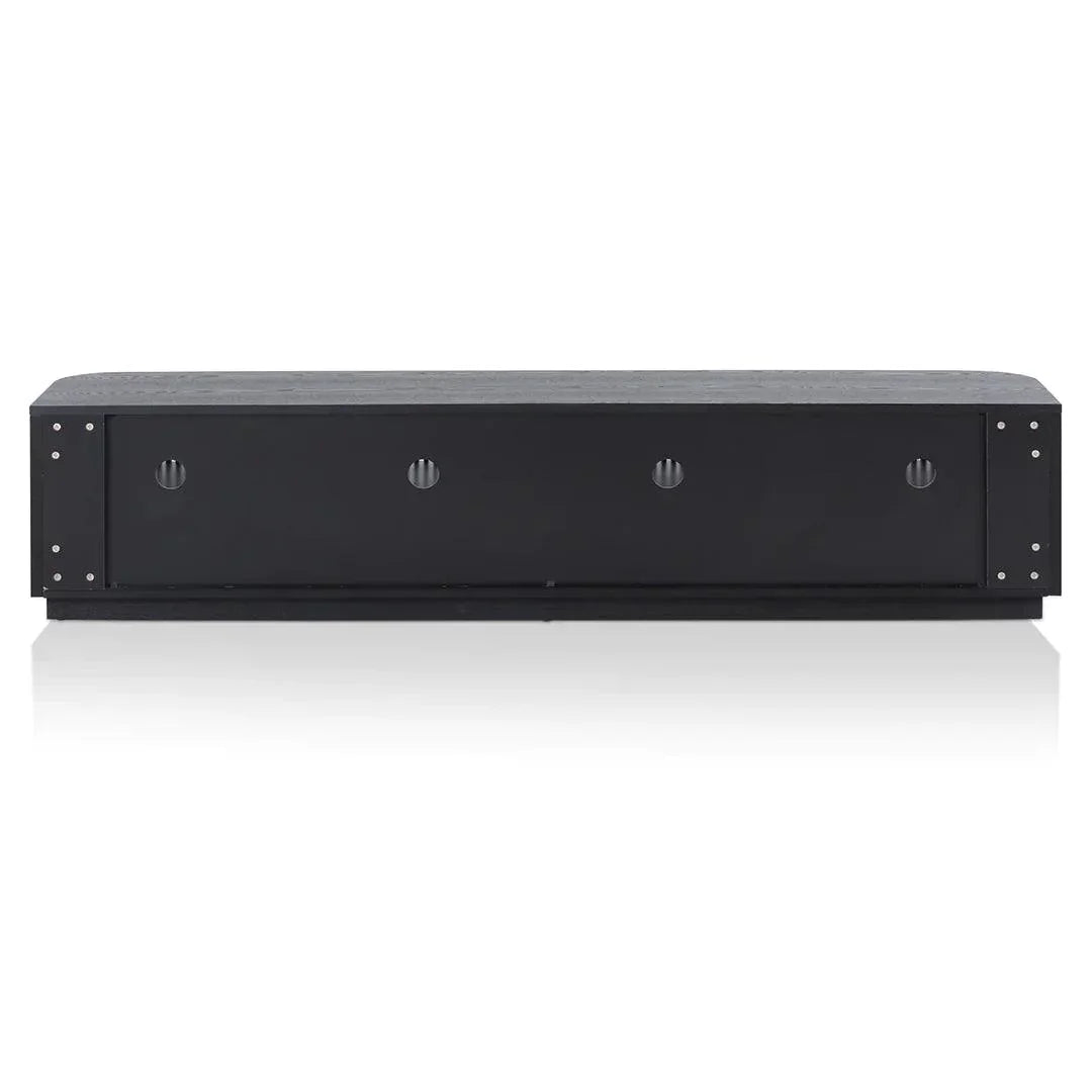 Curved 2m TV Unit - Full Black - Furniture Castle