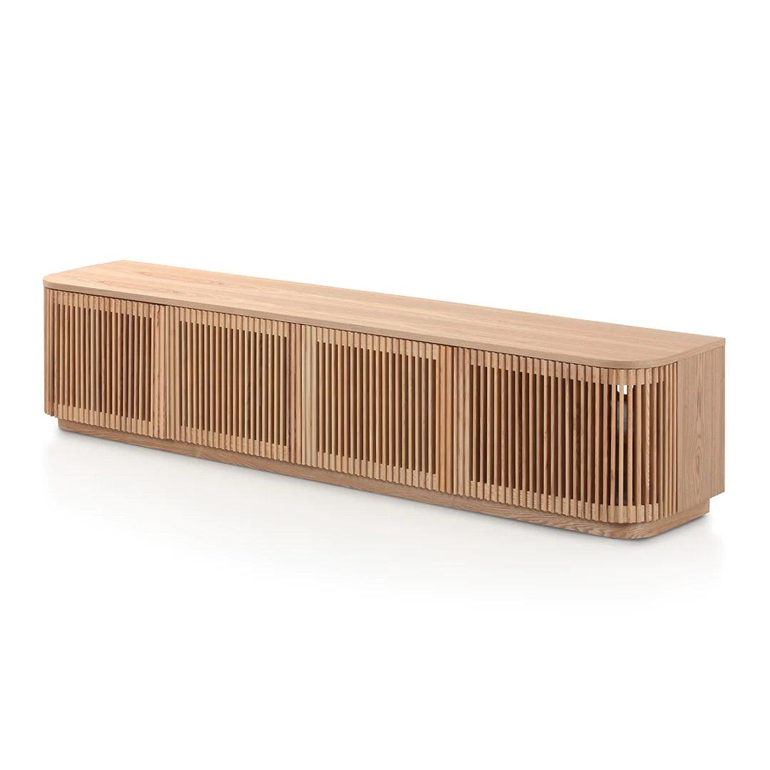 Curved 2m TV Unit - Natural - Furniture Castle