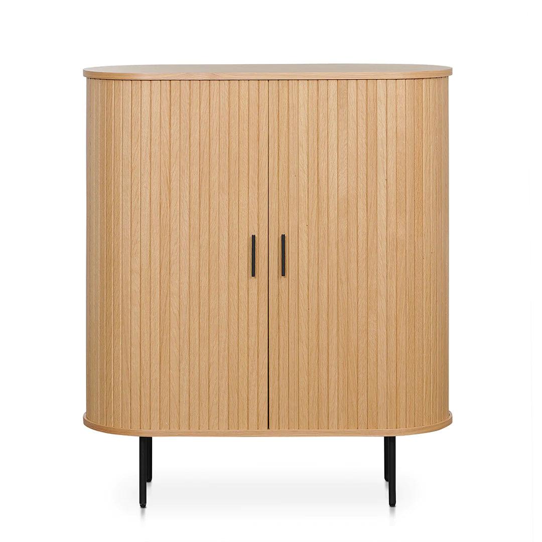 Curved Wooden Storage Cabinet - Natural - Furniture Castle