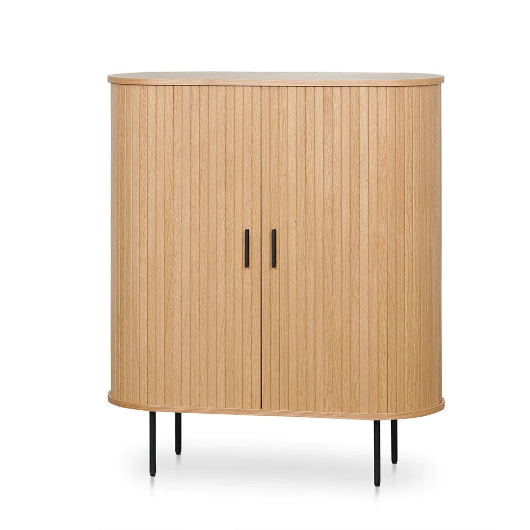 Curved Wooden Storage Cabinet - Natural - Furniture Castle