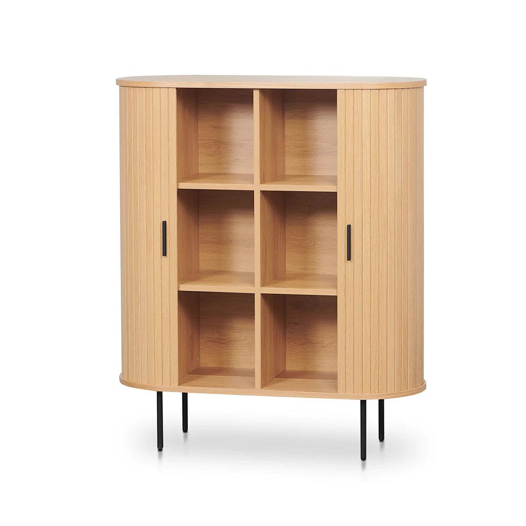 Curved Wooden Storage Cabinet - Natural - Furniture Castle