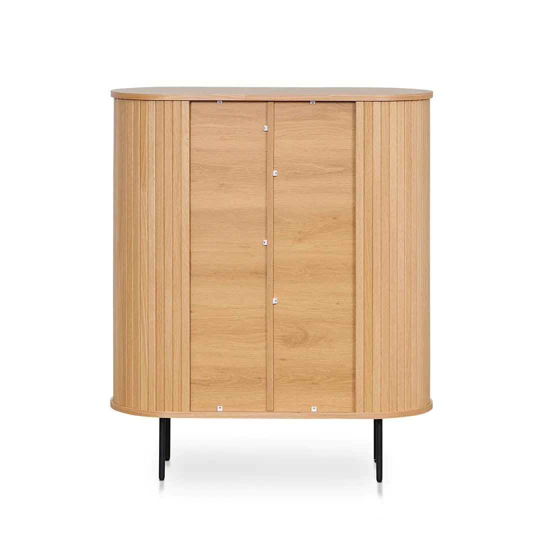 Curved Wooden Storage Cabinet - Natural - Furniture Castle