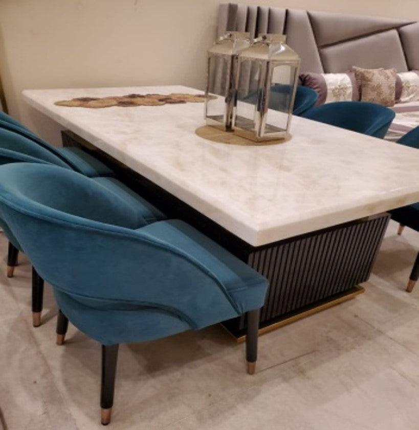 Diana Dining Table Natural Onyx With Polyester Polish - Furniture Castle