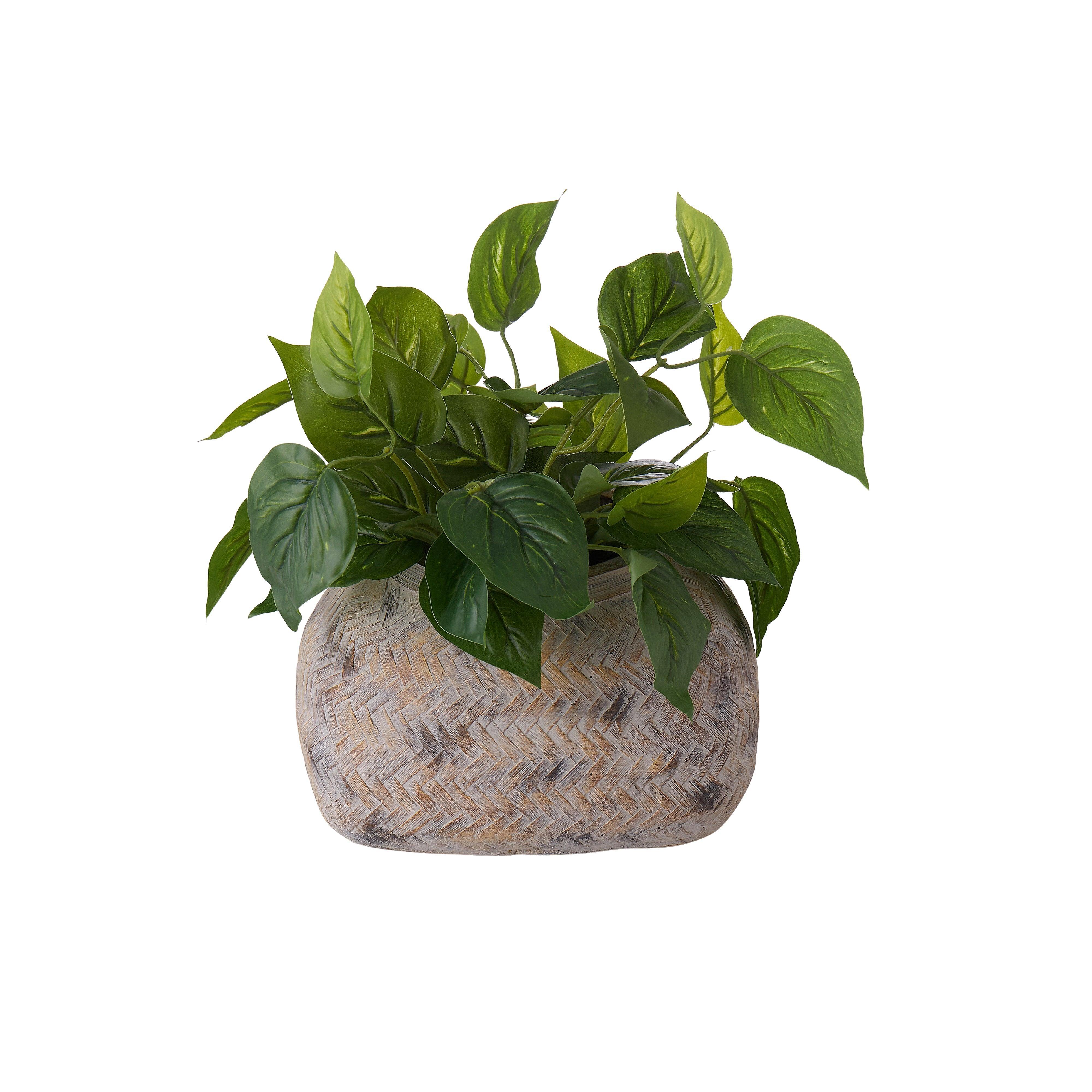Distressed Cement Weave Vessel 25x22x15cm - Furniture Castle