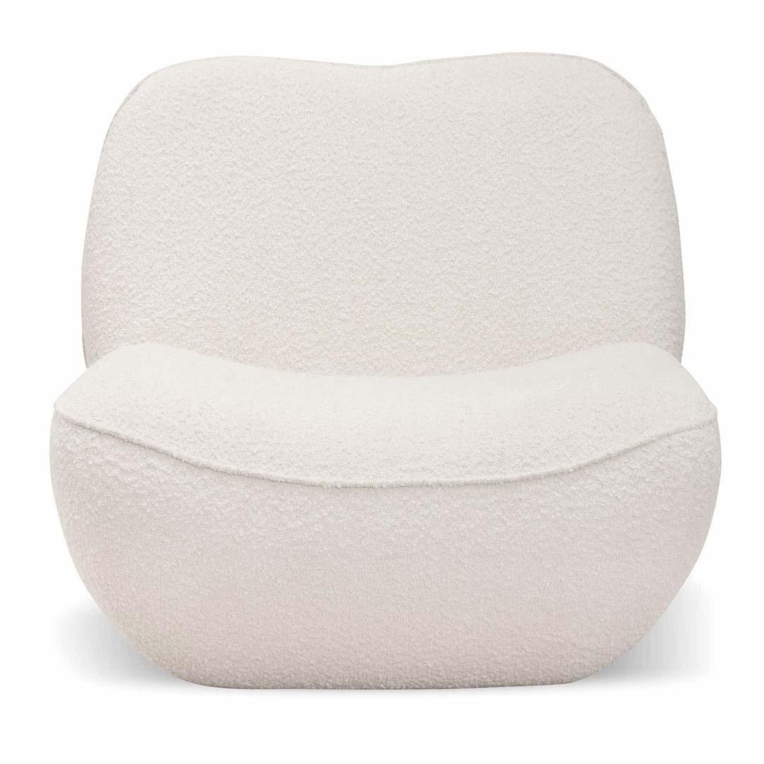 Eddie Lounge Chair - Ivory White Boucle - Furniture Castle