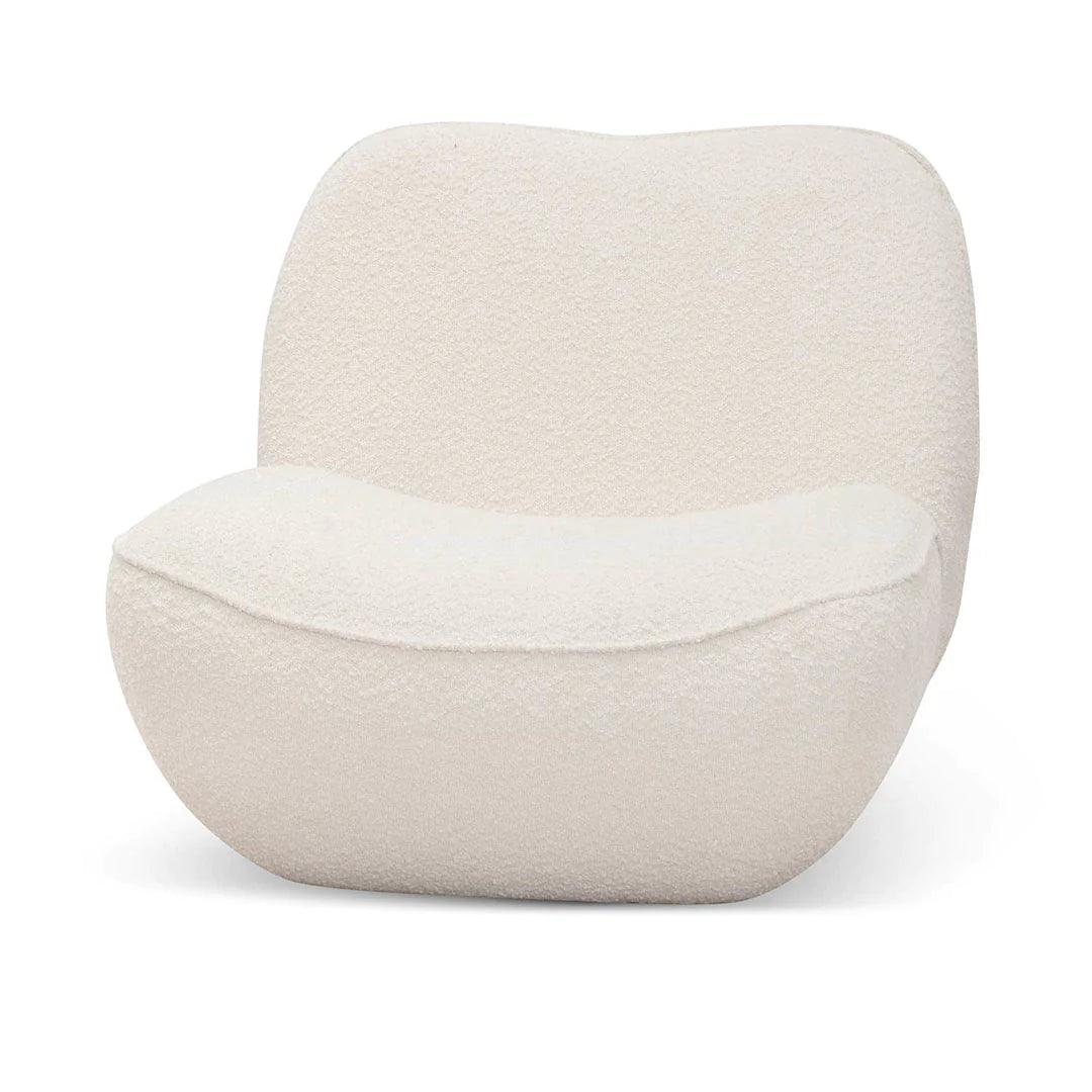 Eddie Lounge Chair - Ivory White Boucle - Furniture Castle