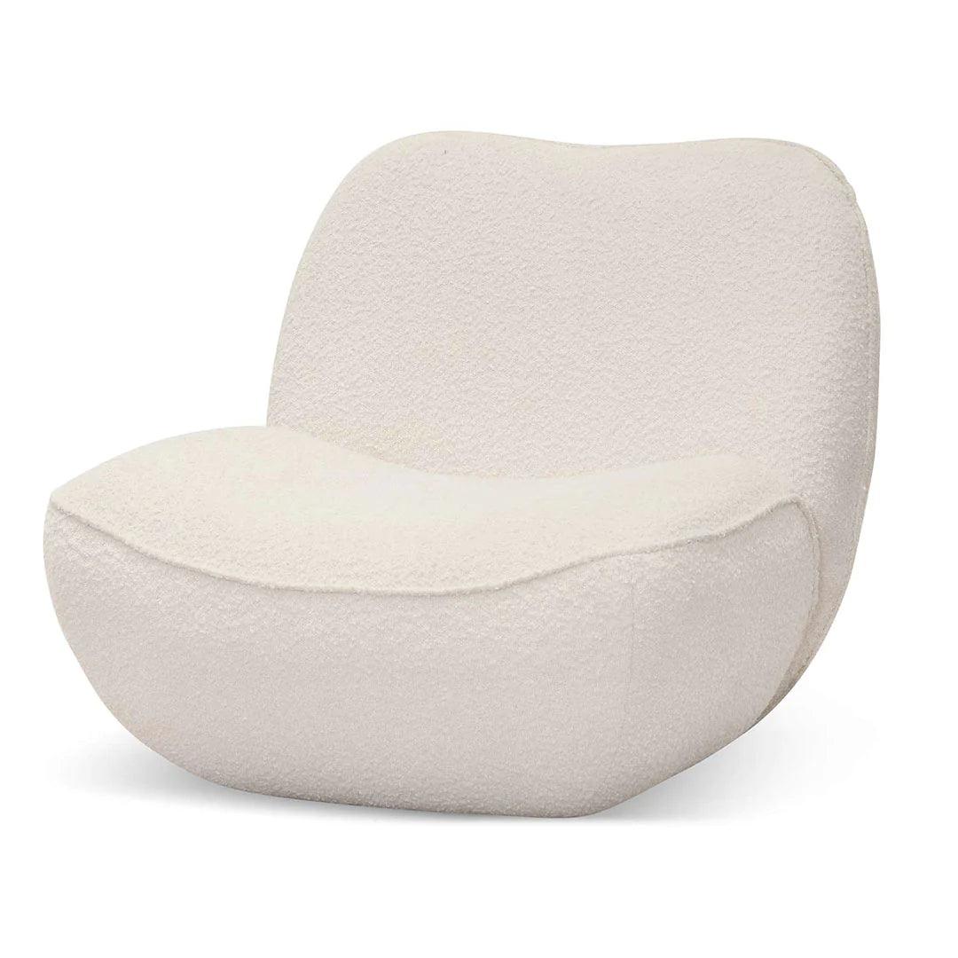 Eddie Lounge Chair - Ivory White Boucle - Furniture Castle