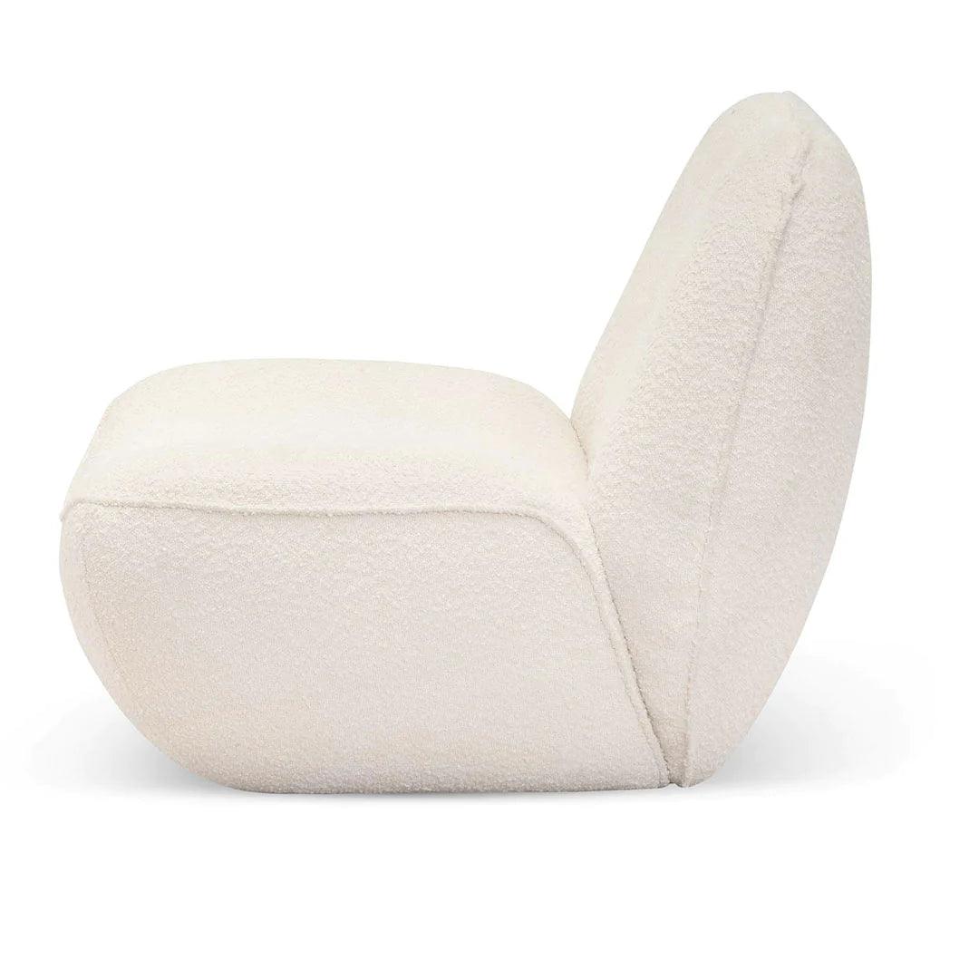 Eddie Lounge Chair - Ivory White Boucle - Furniture Castle