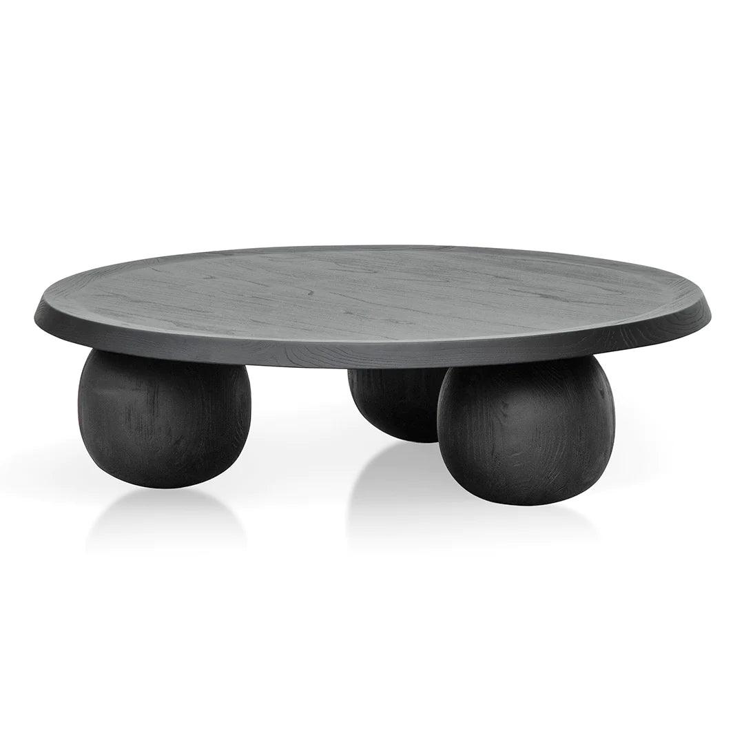 Ellme 100cm Ball Coffee Table - Full Black - Furniture Castle