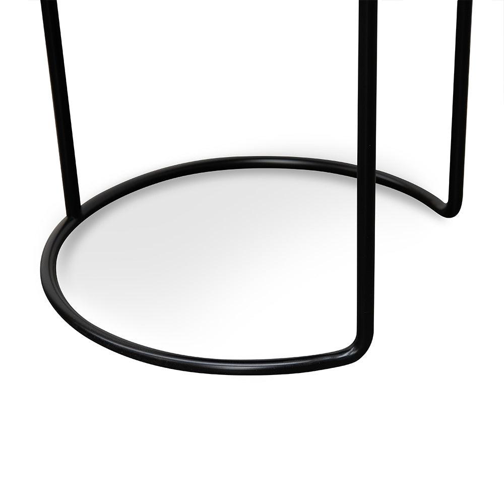 Ex Display - CST2201-IG Round Side Table - Walnut - Black - Furniture Castle
