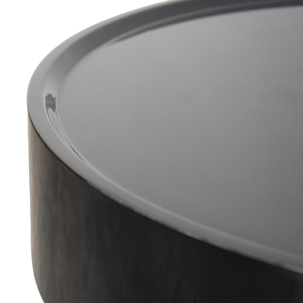 Ex Display - CST2201-IG Round Side Table - Walnut - Black - Furniture Castle
