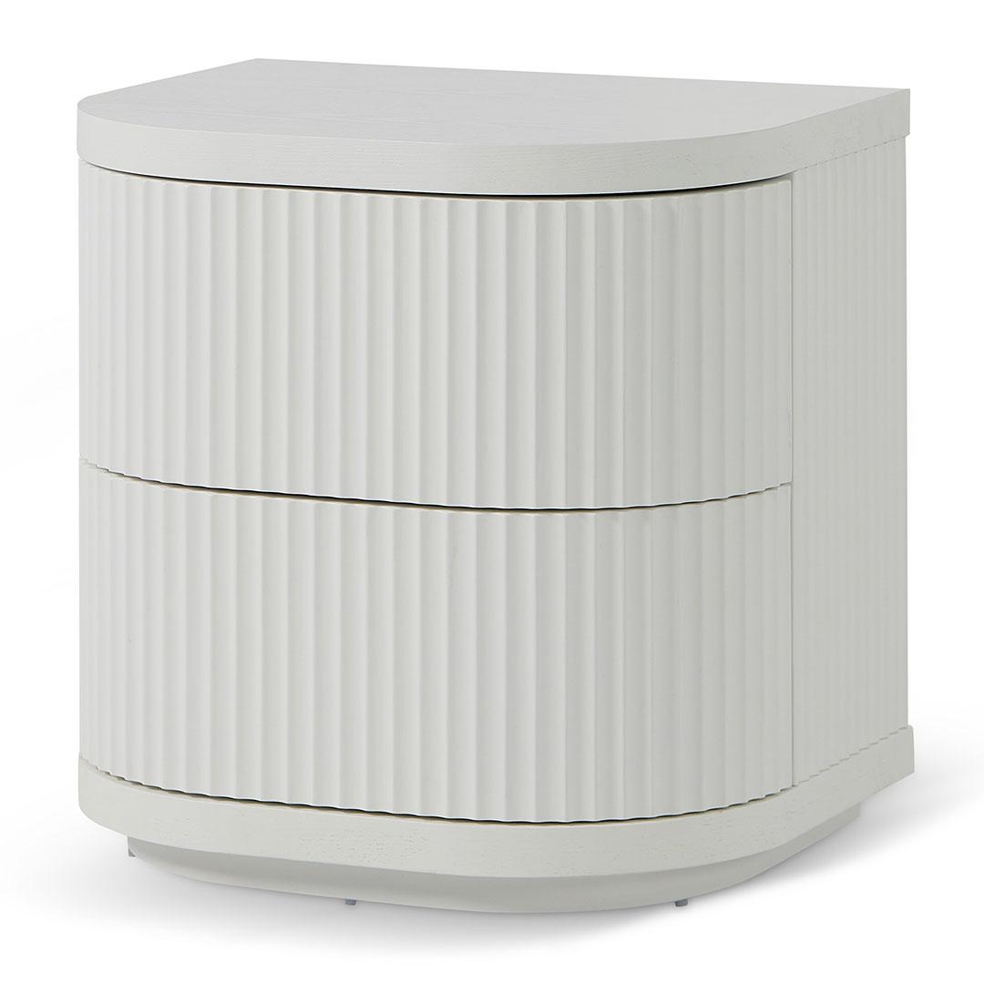 Ex Display - CST8344-DW Bedside Table - Full White - Furniture Castle