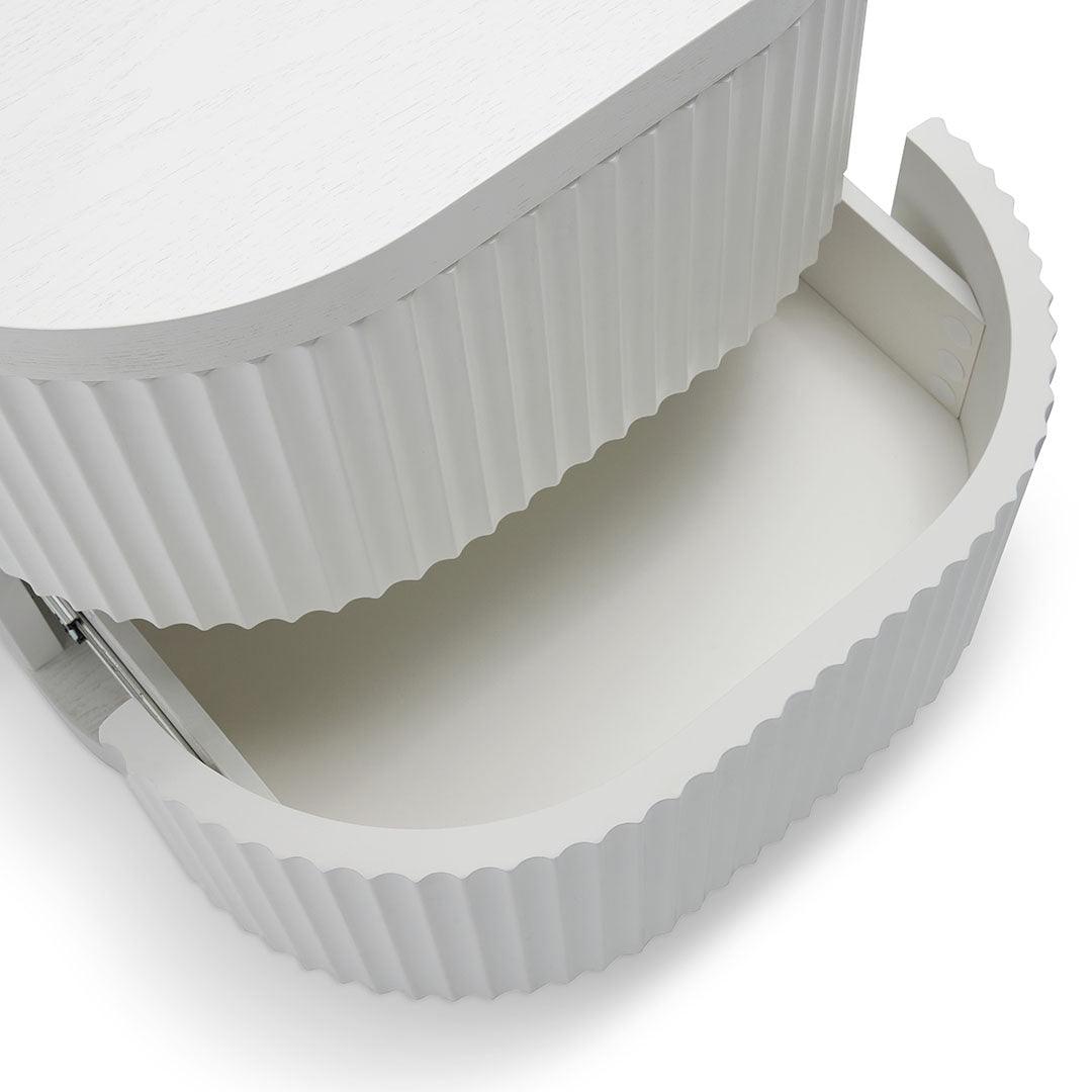 Ex Display - CST8344-DW Bedside Table - Full White - Furniture Castle