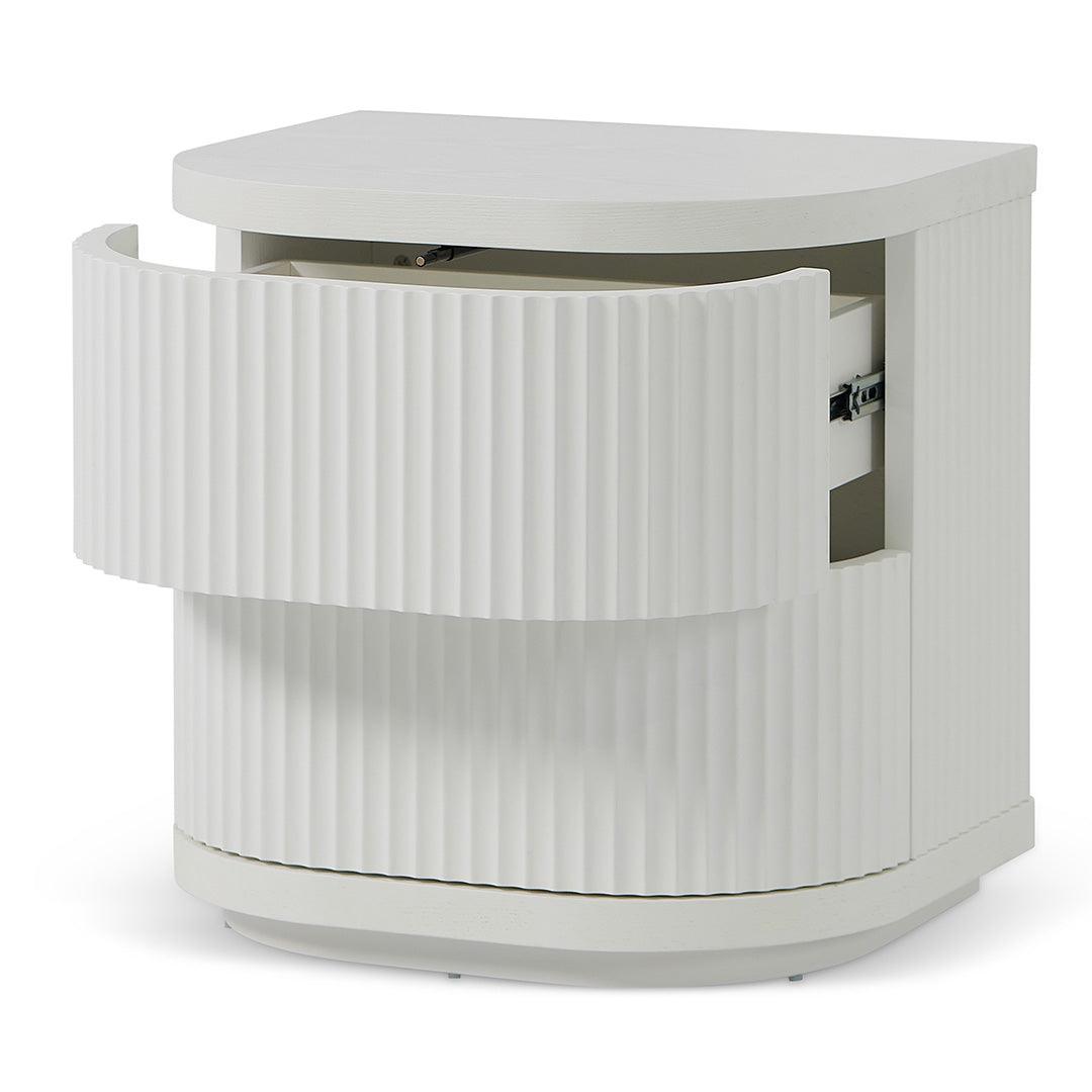 Ex Display - CST8344-DW Bedside Table - Full White - Furniture Castle