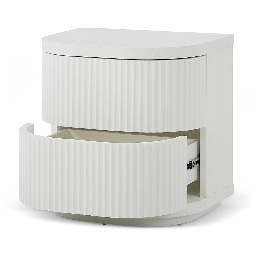 Ex Display - CST8344-DW Bedside Table - Full White - Furniture Castle