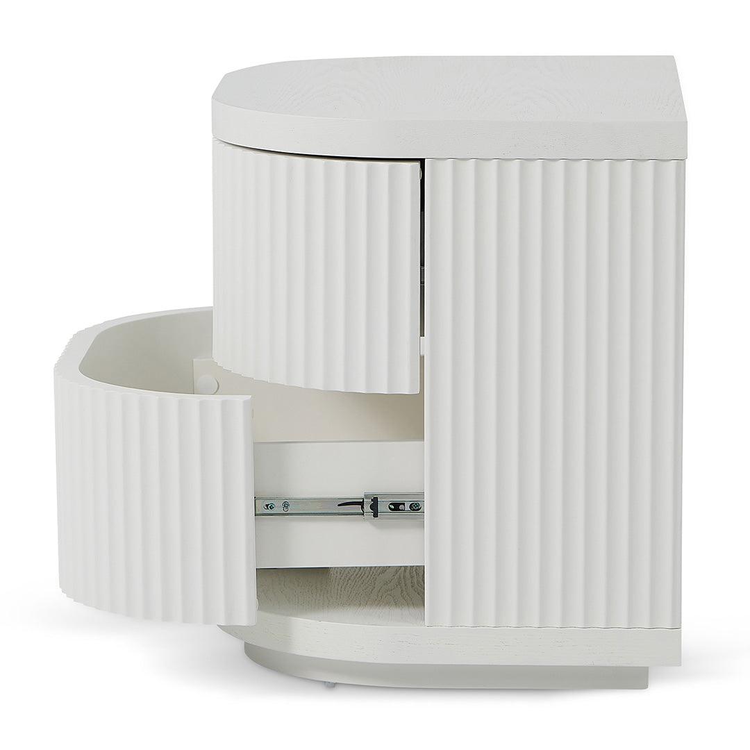Ex Display - CST8344-DW Bedside Table - Full White - Furniture Castle