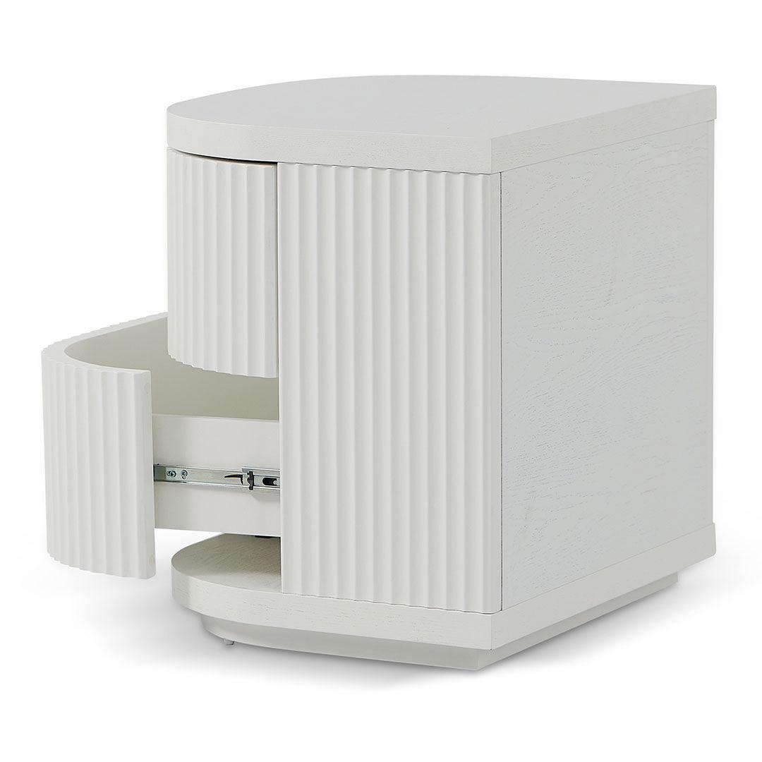 Ex Display - CST8344-DW Bedside Table - Full White - Furniture Castle