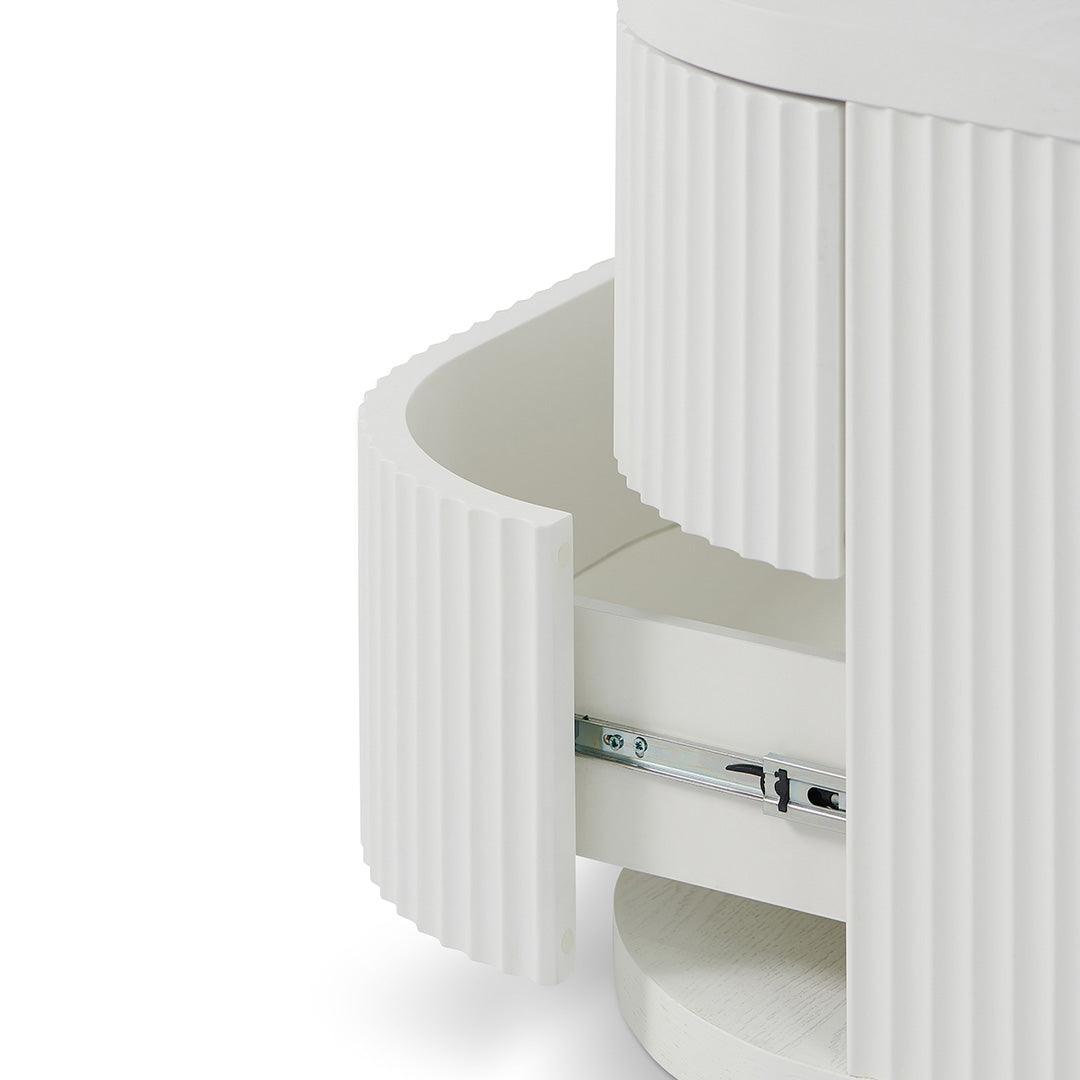 Ex Display - CST8344-DW Bedside Table - Full White - Furniture Castle