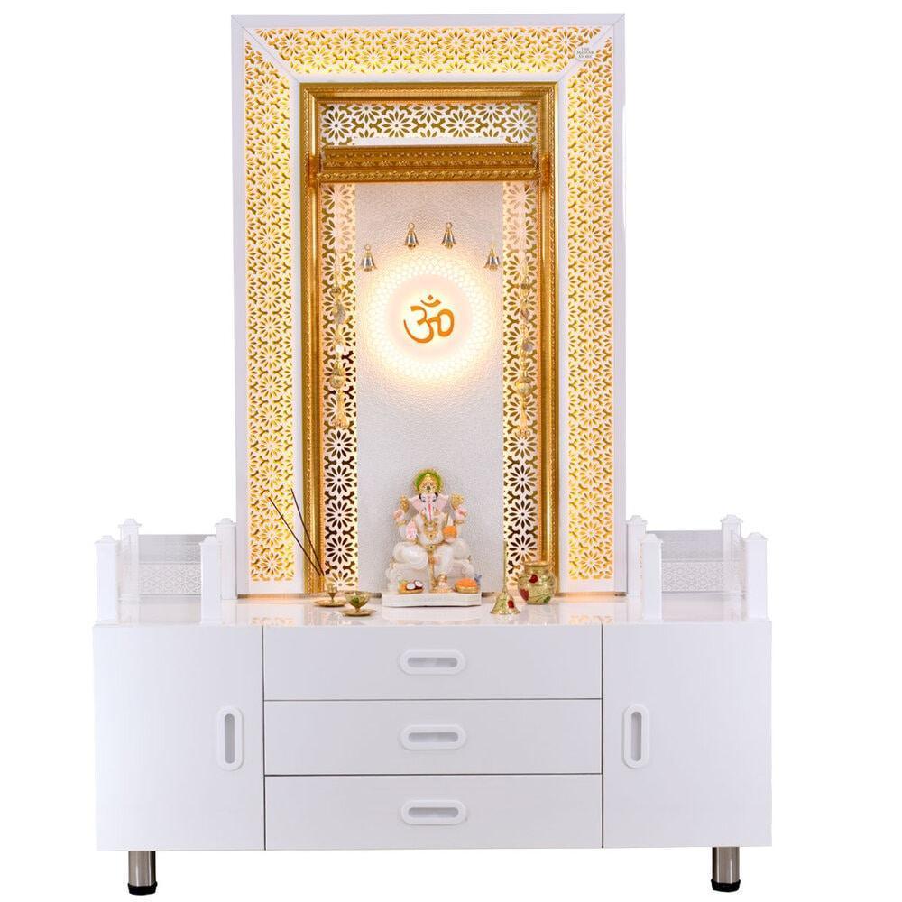 F C Decorative Home Temple With Extra Storage And LED Lighting - Furniture Castle
