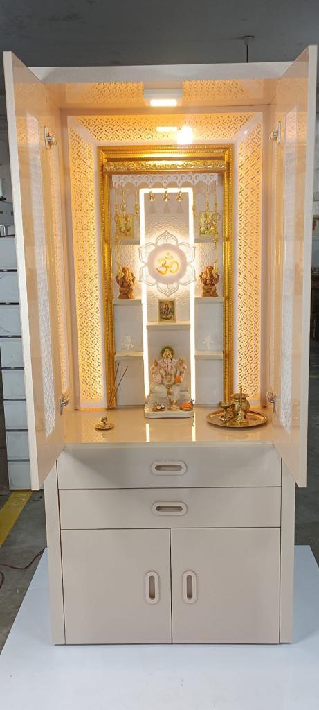 F C Premium Glass Acrylic Anti Scratch Wooden Home Temple - Furniture Castle
