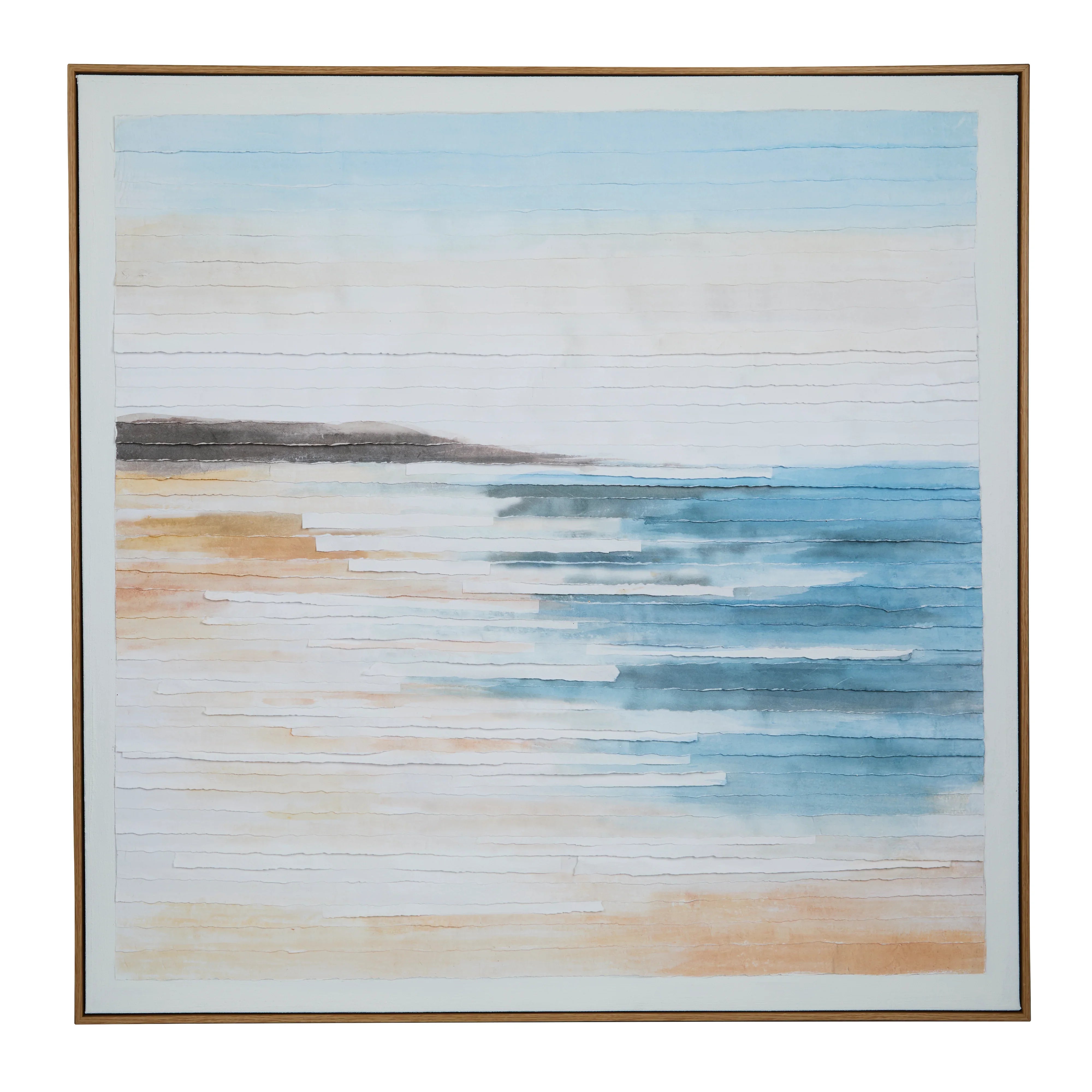 Amalfi Coast Cut Paper Wall Art Blue 100x4.5x100cm