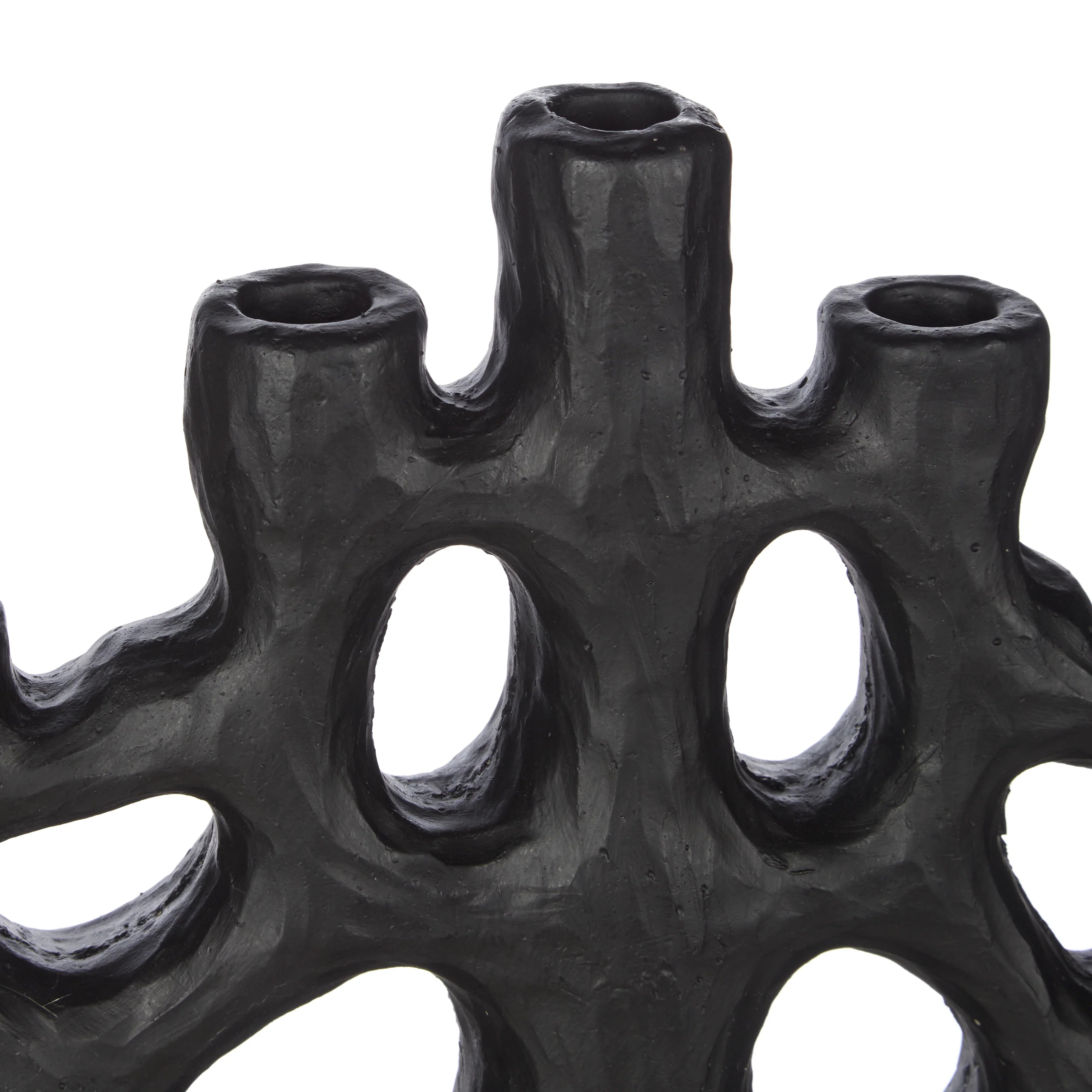 Amalfi Argo Ceramic Candleholder Black 8x31x31cm