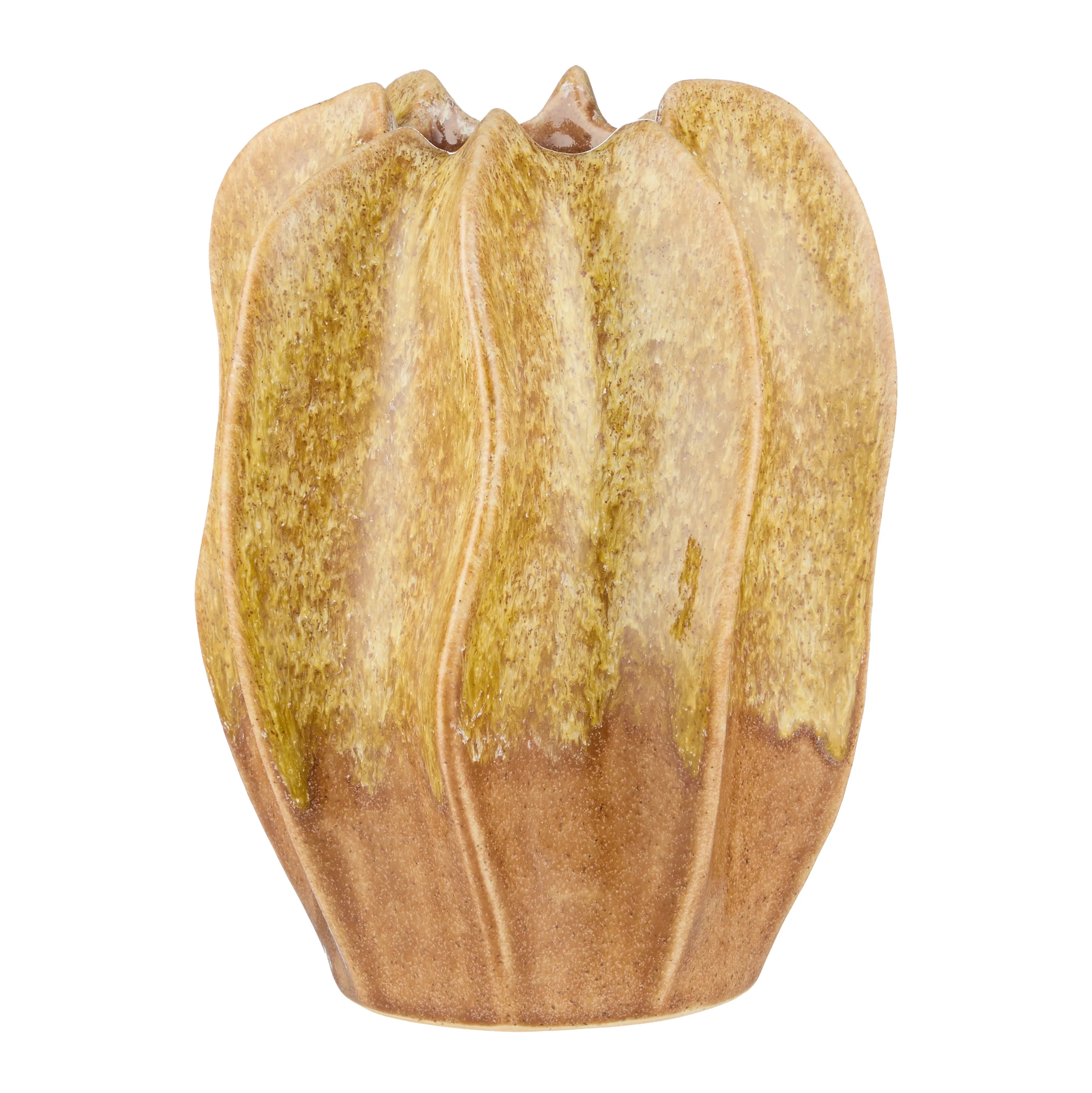 Amalfi Albany Ceramic Vase Amber 17x17x23cm