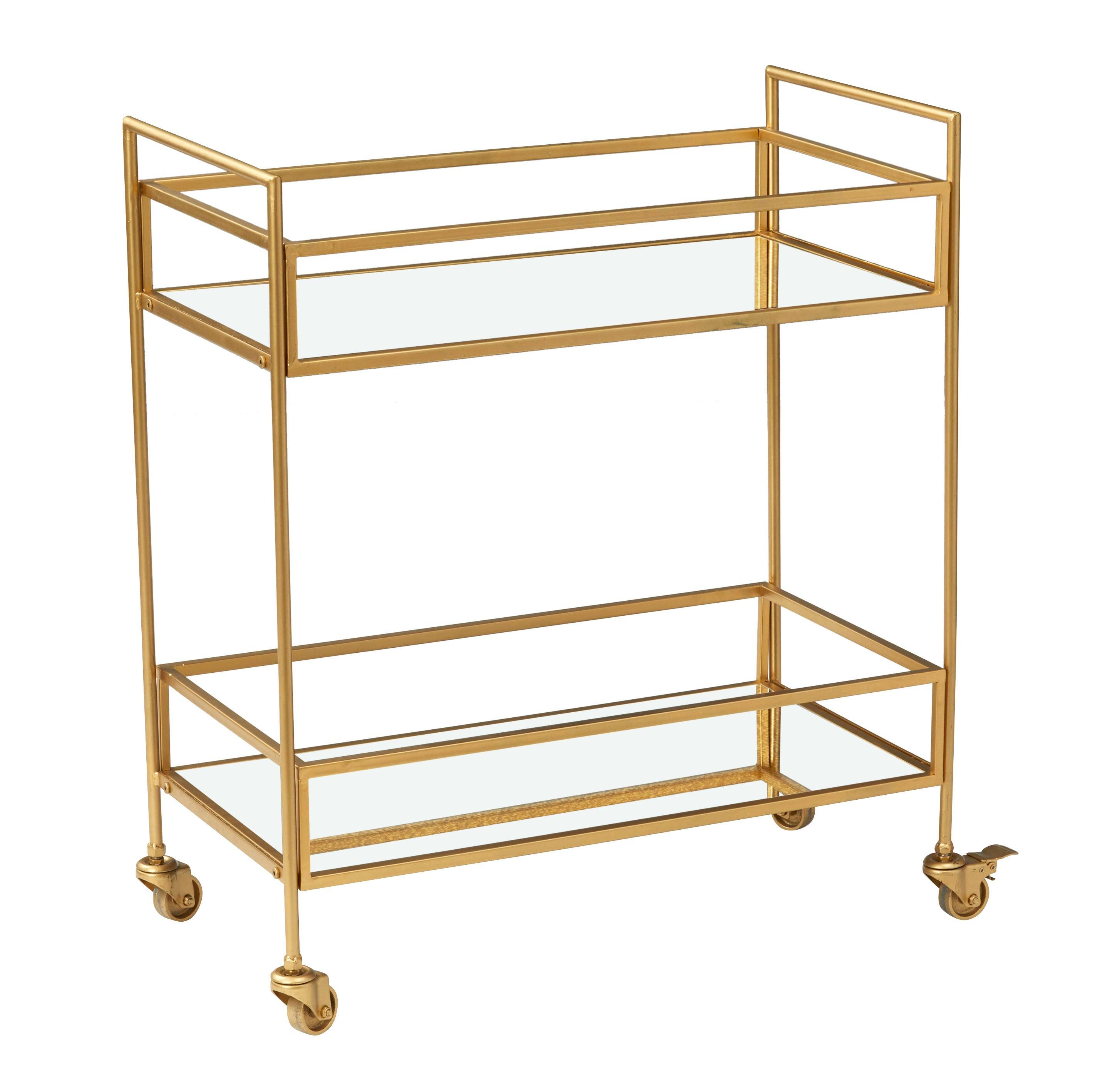 Fairmont Drinks Trolley Golden 36 x 71 x 81cm - Furniture Castle