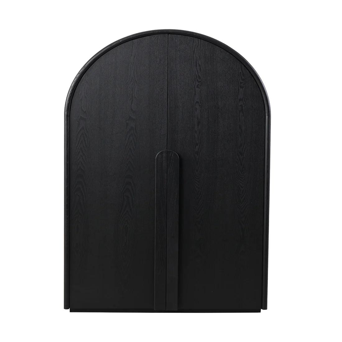 Fantasy Ash Curve Cabinet - Full Black - Furniture Castle