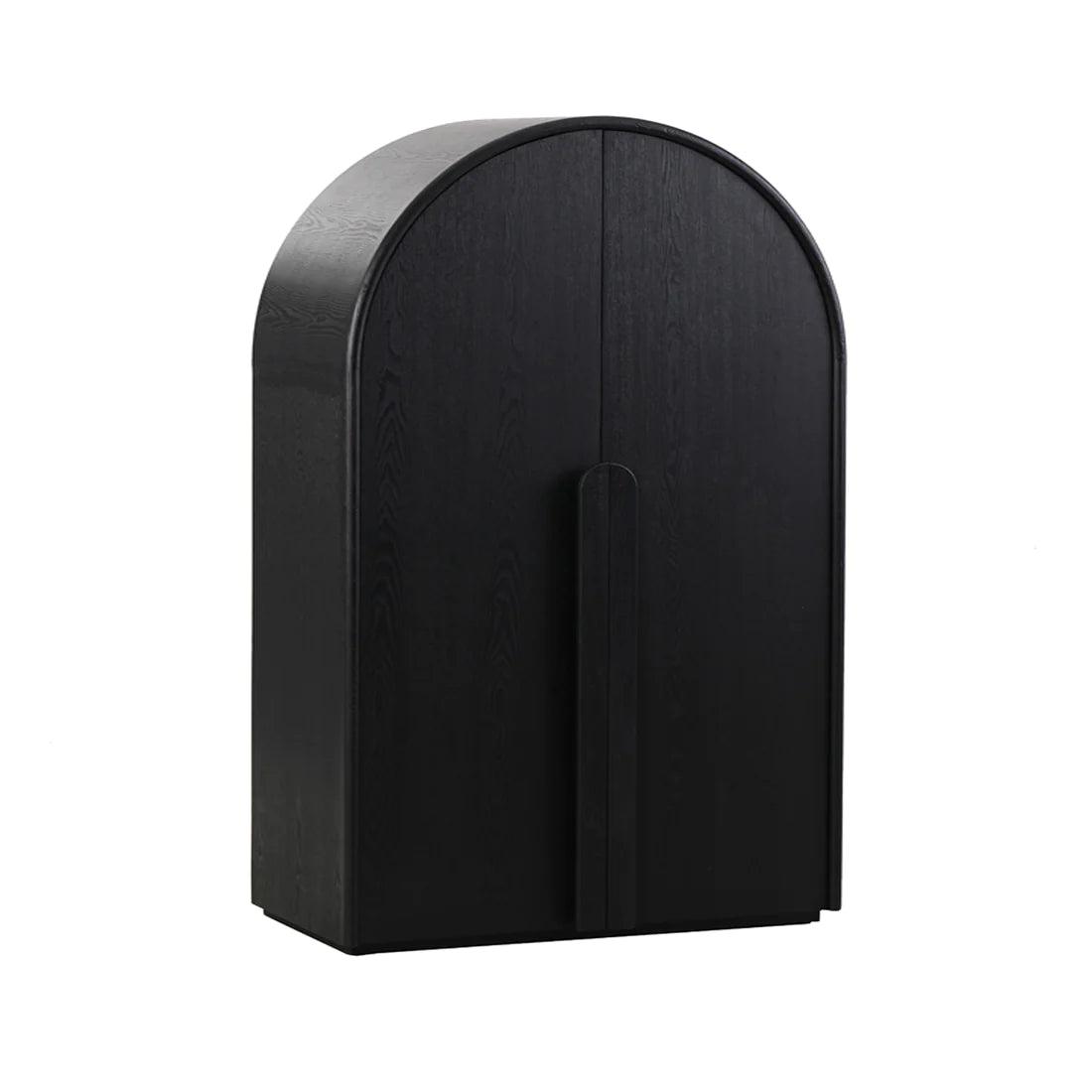 Fantasy Ash Curve Cabinet - Full Black - Furniture Castle