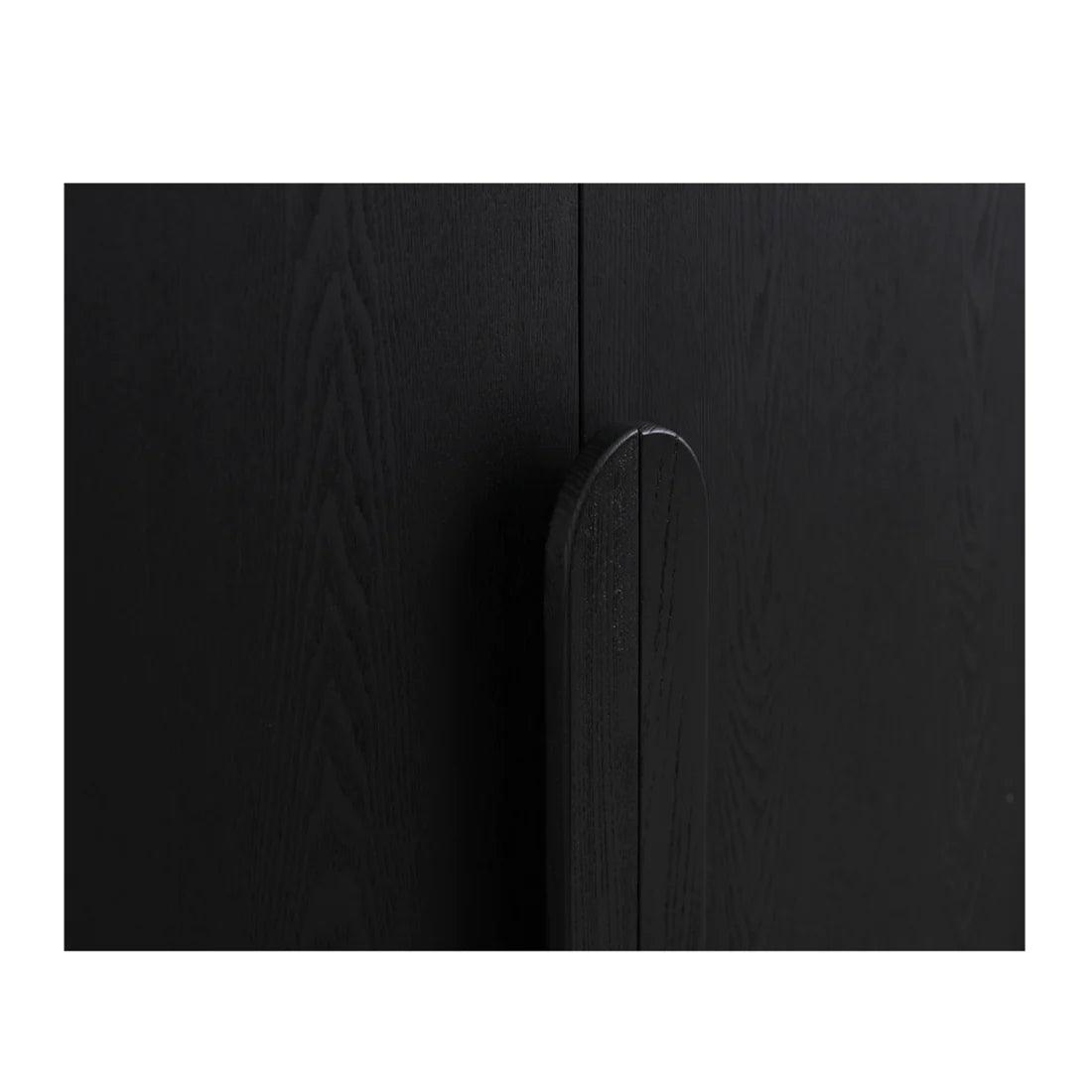 Fantasy Ash Curve Cabinet - Full Black - Furniture Castle