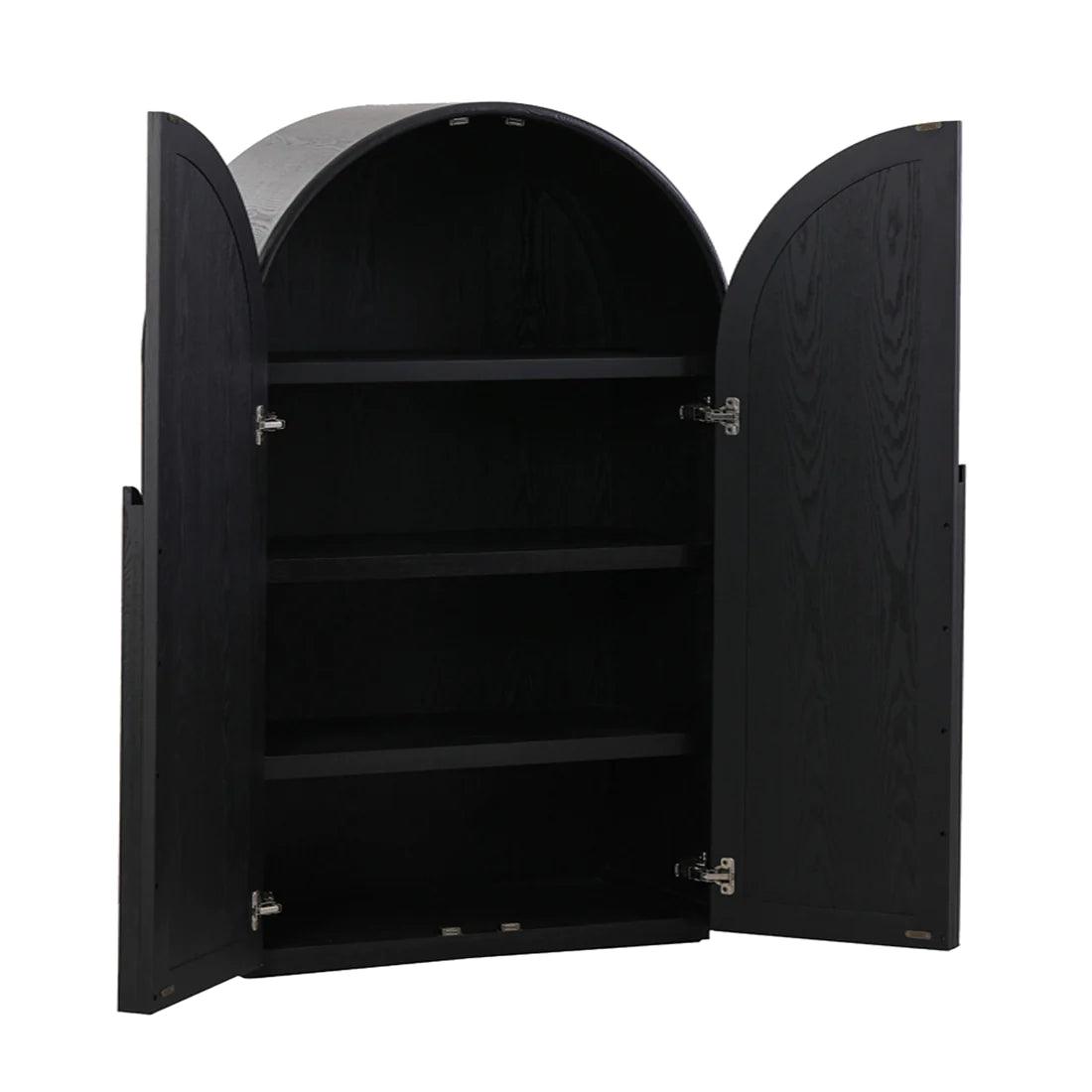 Fantasy Ash Curve Cabinet - Full Black - Furniture Castle