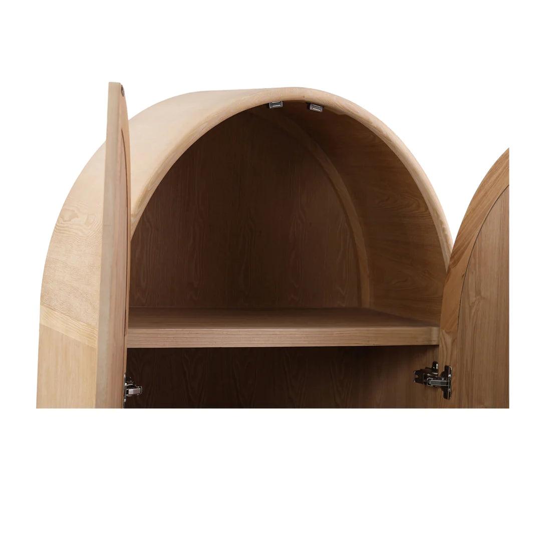 Fantasy Ash Curve Cabinet - Natural - Furniture Castle