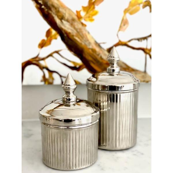 FC Acorn Top Ribbed Wide Canister 12X17Cm - Furniture Castle
