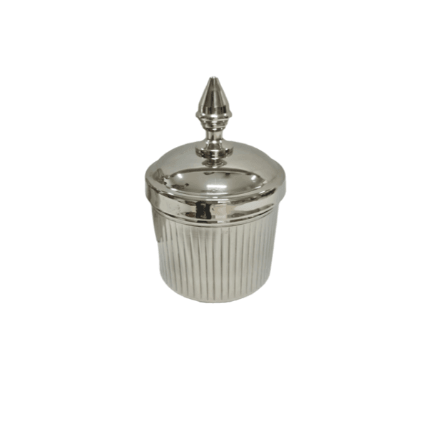 FC Acorn Top Ribbed Wide Canister 12X17Cm - Furniture Castle