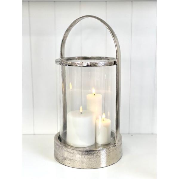 FC Antq Nickle Lantern 24X24X49Cm - Furniture Castle