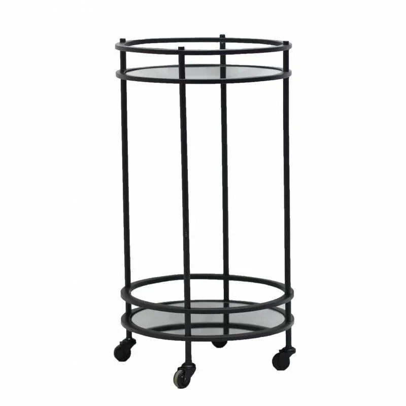 FC Bar Cart Round Black - Furniture Castle
