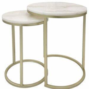 FC Ben Side Table Set of 2 Matt Gold - Furniture Castle