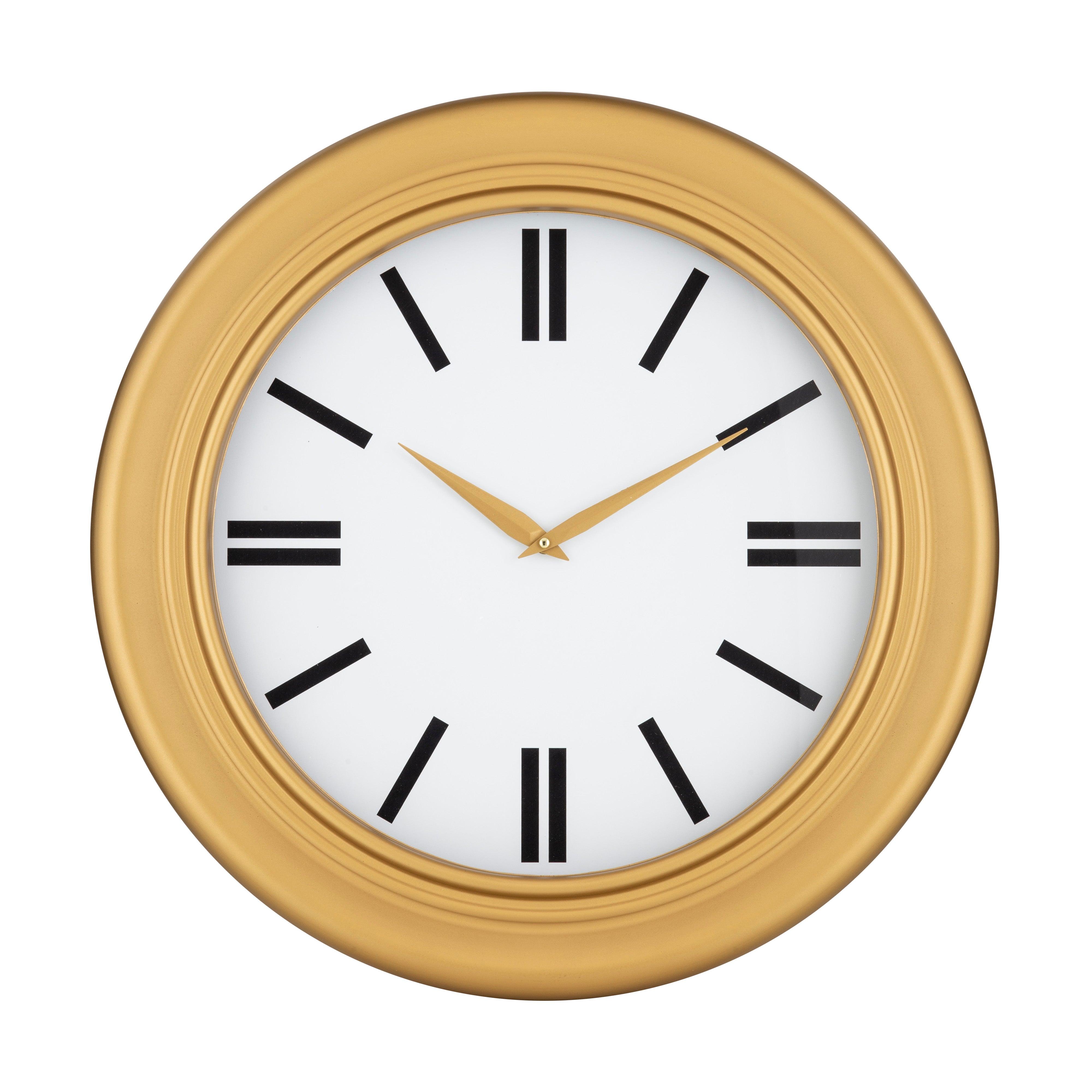 FC Berneske Wall Clock White & Gold 60x60x7cm - Furniture Castle