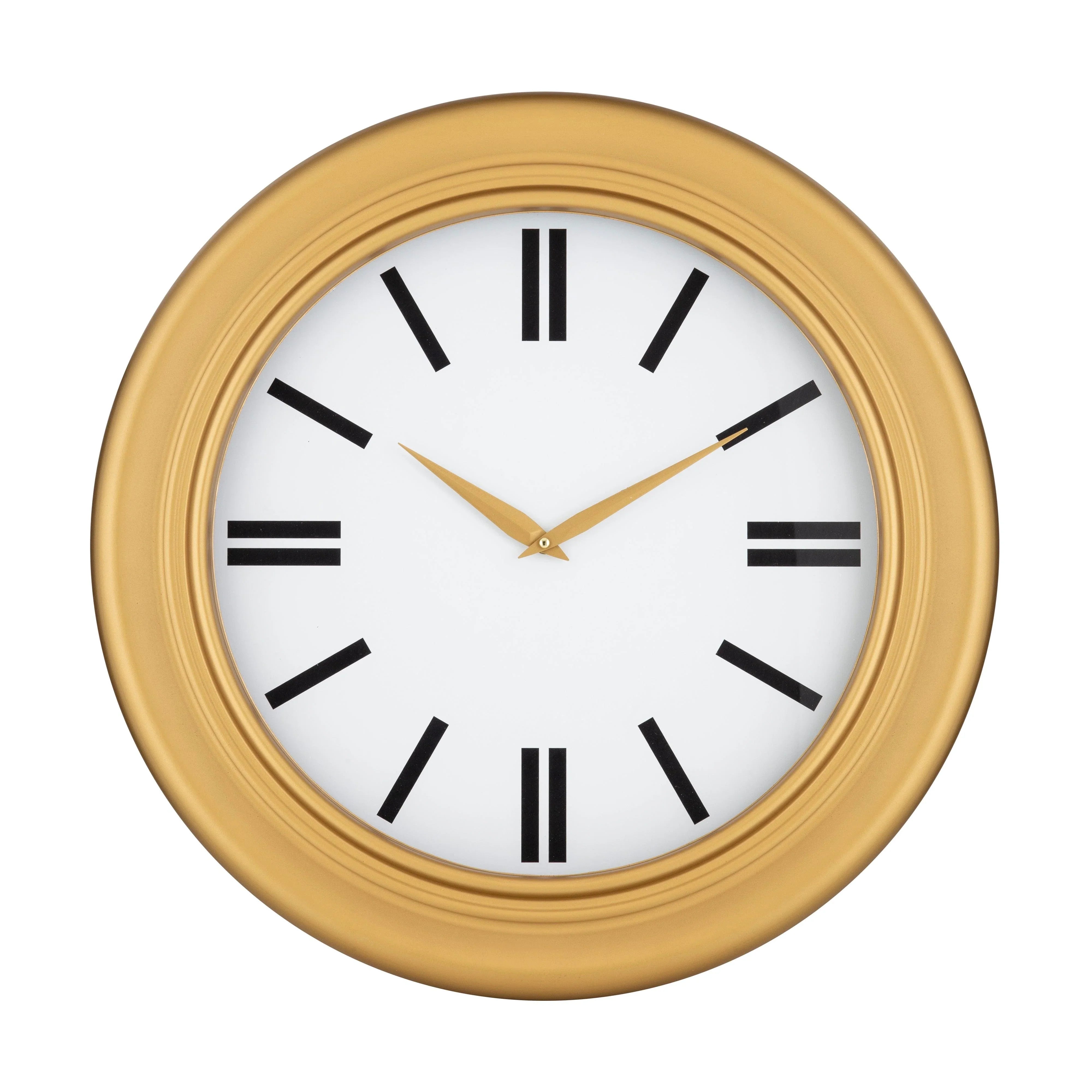 FC Berneske Wall Clock White & Gold 60x60x7cm - Furniture Castle